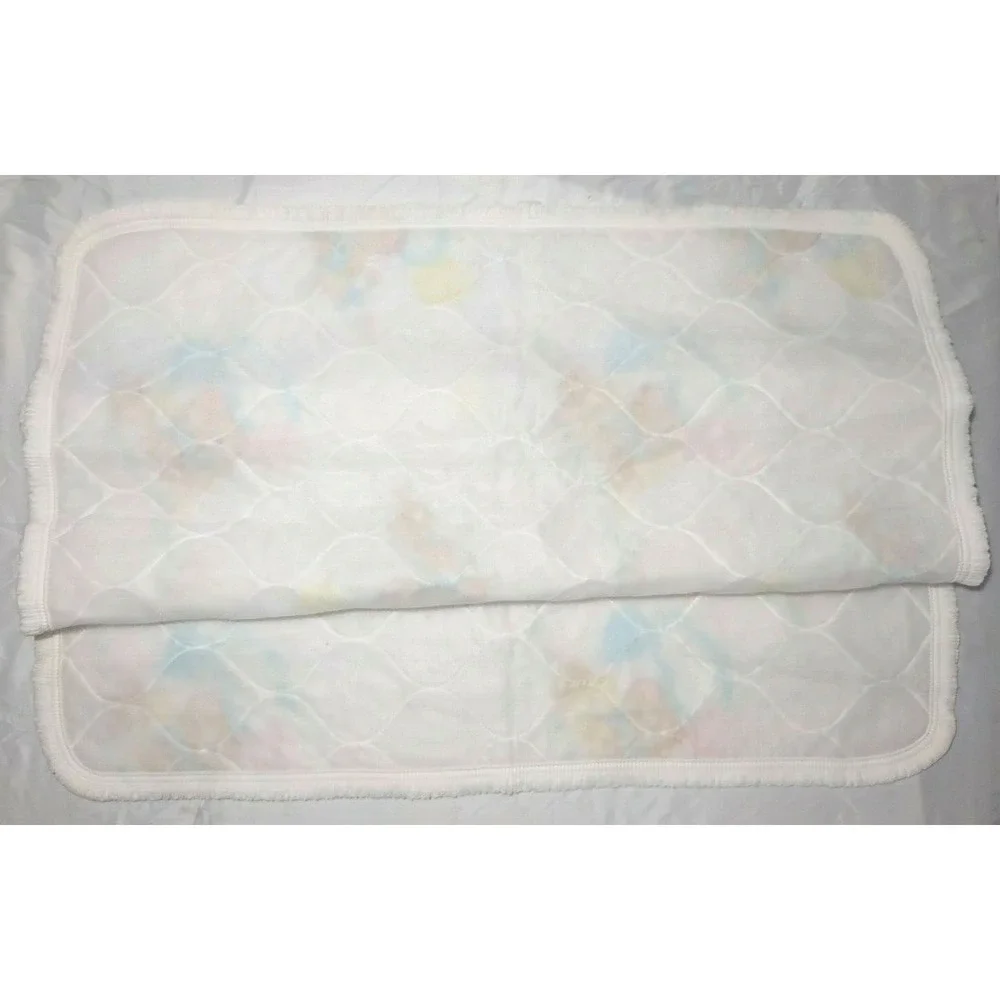 Vtg Kirby Koala Curity Quilted Baby Crib Blanket White Pastel 32x42‎ Lovey HTF
